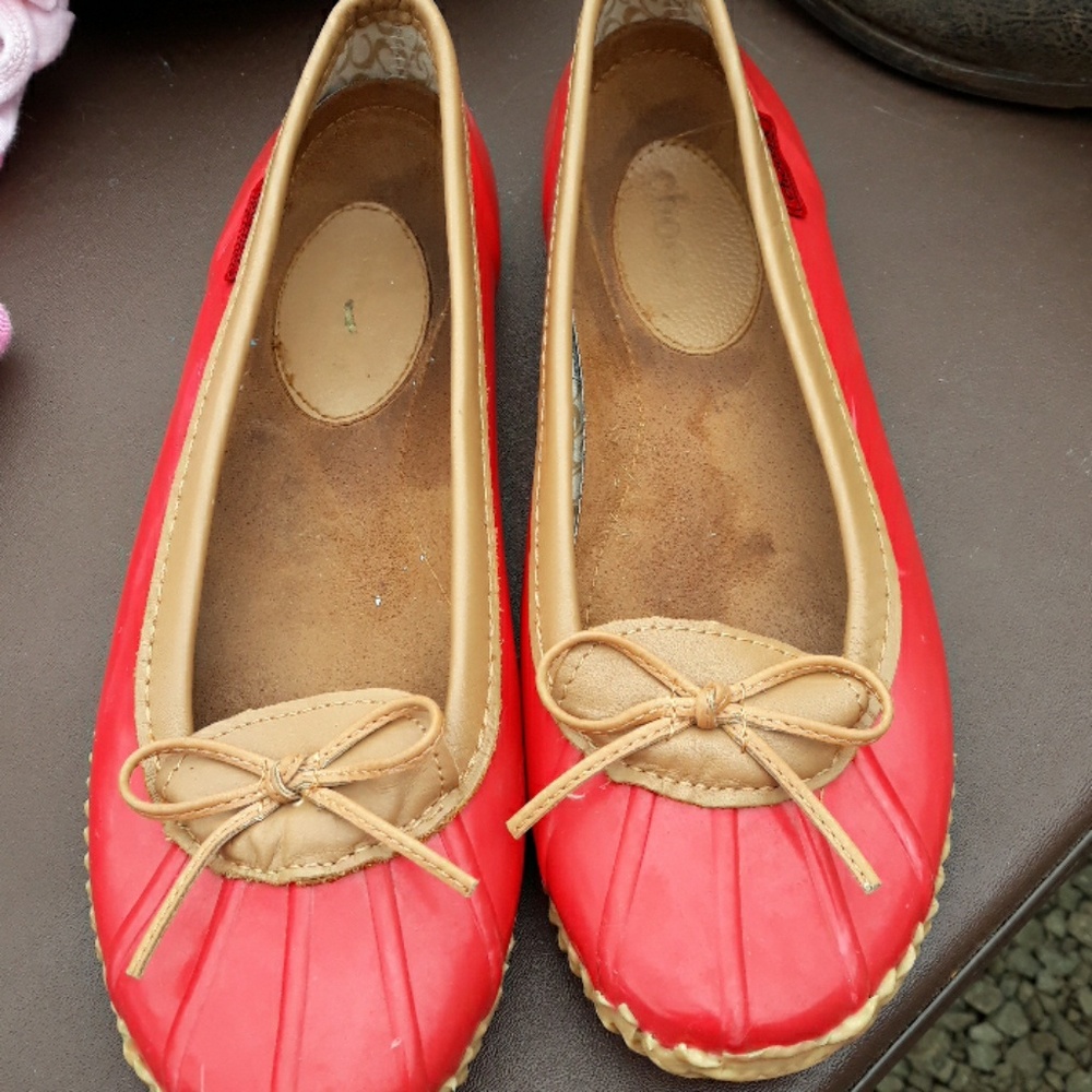 Chooka red rain shoes ladies sz 9